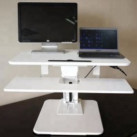 Height Adjustable Sit/Stand Desk Computer Riser With Retractable Keyboard Tray