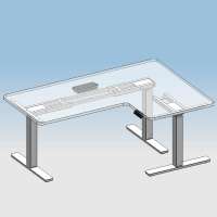 Electric Sit to Stand 3-Leg Left right Return Corner computer Desk