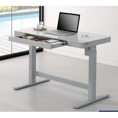 Electric Office Tables Adjustable Height Desk With Glass Top, The same item Cost*co Selling